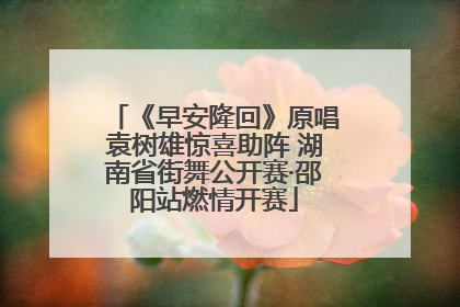 《早安隆回》原唱袁树雄惊喜助阵 湖南省街舞公开赛·邵阳站燃情开赛