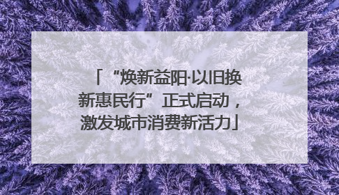 “焕新益阳·以旧换新惠民行”正式启动，激发城市消费新活力