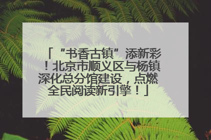 “书香古镇”添新彩！北京市顺义区与杨镇深化总分馆建设，点燃全民阅读新引擎！