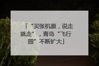“买张机票，说走就走”，青岛“飞行圈”不断扩大