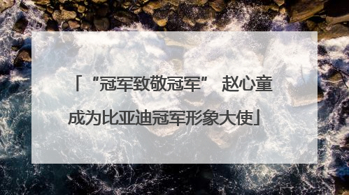 “冠军致敬冠军” 赵心童成为比亚迪冠军形象大使