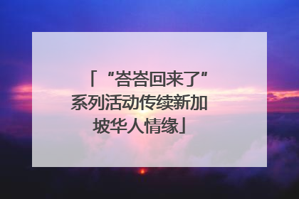 “峇峇回来了”系列活动传续新加坡华人情缘