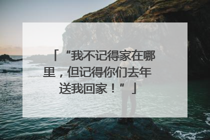 “我不记得家在哪里，但记得你们去年送我回家！”