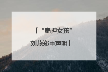 “扁担女孩”刘燕郑重声明