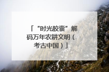 “时光胶囊”解码万年农耕文明（考古中国）