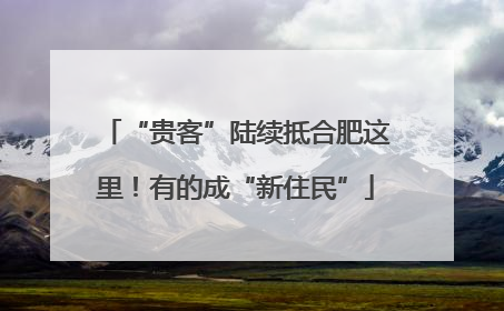 “贵客”陆续抵合肥这里！有的成“新住民”