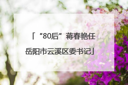 “80后”蒋春艳任岳阳市云溪区委书记
