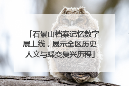 石景山档案记忆数字展上线，展示全区历史人文与蝶变复兴历程
