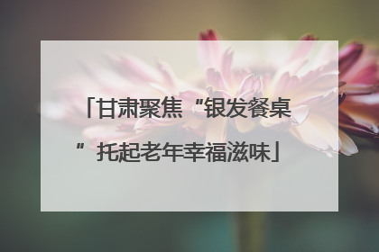 甘肃聚焦“银发餐桌”托起老年幸福滋味
