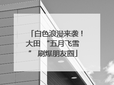 白色浪漫来袭！大田 “五月飞雪” 刷爆朋友圈