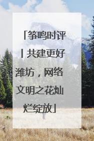 筝鸣时评丨共建更好潍坊，网络文明之花灿烂绽放