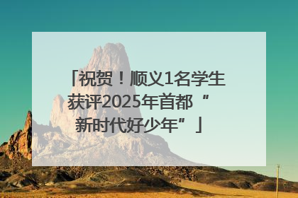 祝贺！顺义1名学生获评2025年首都“新时代好少年”