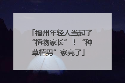 福州年轻人当起了“植物家长”！“种草植男”家亮了