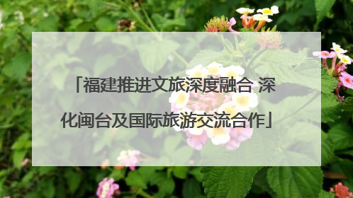 福建推进文旅深度融合 深化闽台及国际旅游交流合作