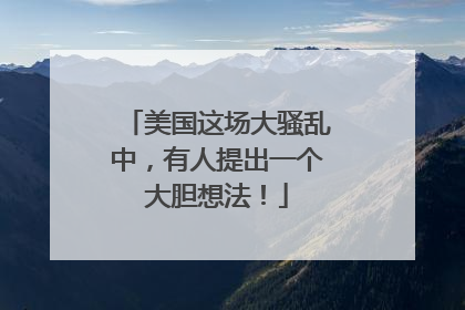 美国这场大骚乱中，有人提出一个大胆想法！