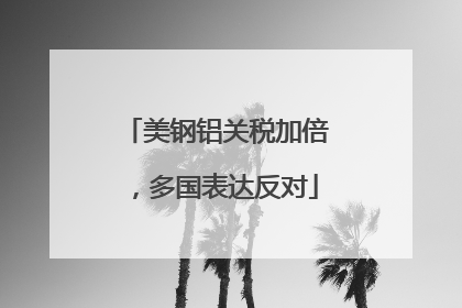 美钢铝关税加倍，多国表达反对