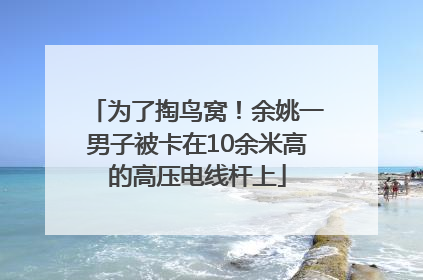 为了掏鸟窝！余姚一男子被卡在10余米高的高压电线杆上