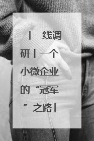 一线调研丨一个小微企业的“冠军”之路