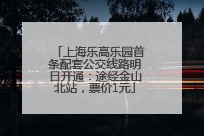 上海乐高乐园首条配套公交线路明日开通：途经金山北站，票价1元