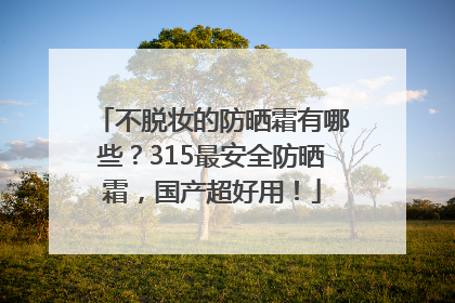 不脱妆的防晒霜有哪些？315最安全防晒霜，国产超好用！