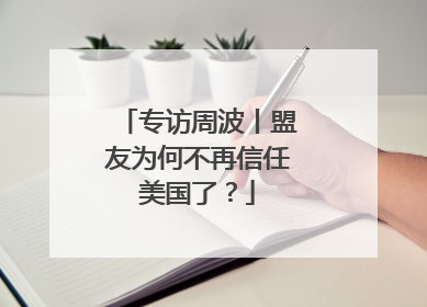 专访周波丨盟友为何不再信任美国了？