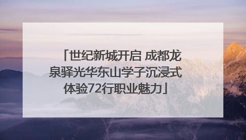 世纪新城开启 成都龙泉驿光华东山学子沉浸式体验72行职业魅力