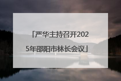 严华主持召开2025年邵阳市林长会议