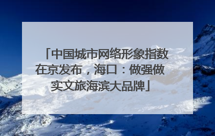 中国城市网络形象指数在京发布，海口：做强做实文旅海滨大品牌