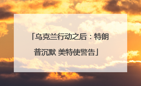乌克兰行动之后：特朗普沉默 美特使警告