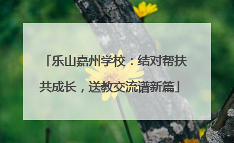 乐山嘉州学校：结对帮扶共成长，送教交流谱新篇