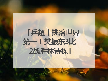乒超｜挑落世界第一！樊振东3比2战胜林诗栋