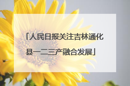 人民日报关注吉林通化县一二三产融合发展
