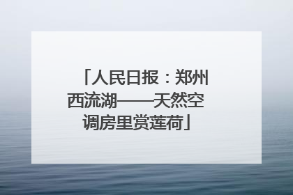 人民日报：郑州西流湖——天然空调房里赏莲荷