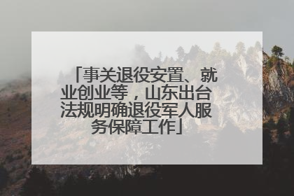事关退役安置、就业创业等，山东出台法规明确退役军人服务保障工作