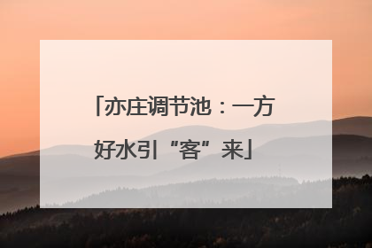 亦庄调节池：一方好水引“客”来