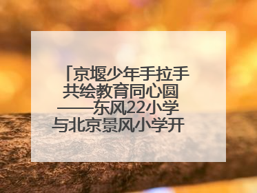 京堰少年手拉手 共绘教育同心圆——东风22小学与北京景风小学开展对口协作活动