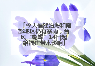 今天福建沿海和南部地区仍有暴雨，台风“蝴蝶”14日起给福建带来影响
