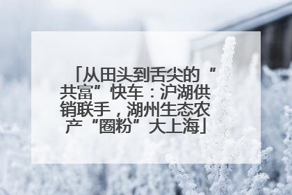 从田头到舌尖的“共富”快车：沪湖供销联手，湖州生态农产“圈粉”大上海