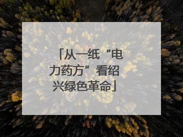 从一纸“电力药方”看绍兴绿色革命