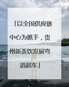 以全国供应链中心为抓手，贵州新茶饮发展弯道超车