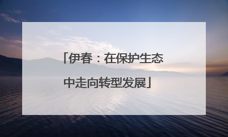 伊春：在保护生态中走向转型发展