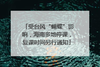 受台风“蝴蝶”影响，海南多地停课，复课时间另行通知