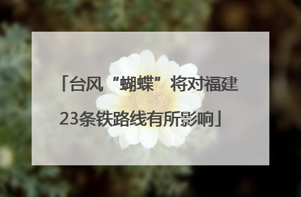 台风“蝴蝶”将对福建23条铁路线有所影响