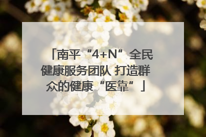 南平“4+N”全民健康服务团队 打造群众的健康“医靠”