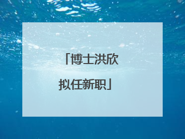 博士洪欣拟任新职