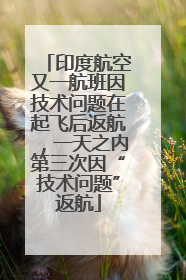 印度航空又一航班因技术问题在起飞后返航，一天之内第三次因“技术问题”返航