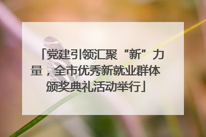 党建引领汇聚“新”力量，全市优秀新就业群体颁奖典礼活动举行