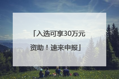 入选可享30万元资助！速来申报