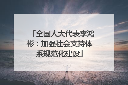 全国人大代表李鸿彬：加强社会支持体系规范化建设