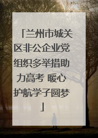 兰州市城关区非公企业党组织多举措助力高考 暖心护航学子圆梦